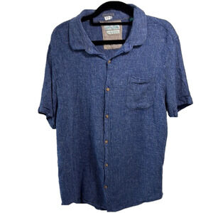 Tenth + ocean Blue Button Down Shirt with Relaxed Collar